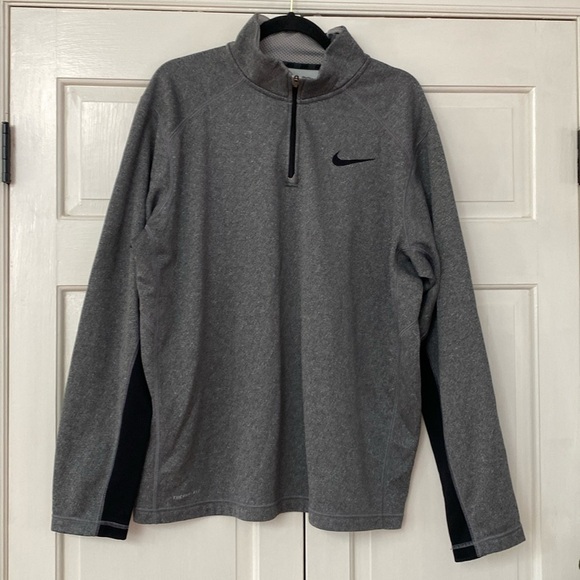 Nike Golf Thermafit Gray Grey Black Swoosh Pullover Jacket Sweatshirt Size XL - Picture 1 of 8
